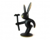 Rabbit with Flower by Walter Bosse, 6 cm H, Marked “Bosse Austria”