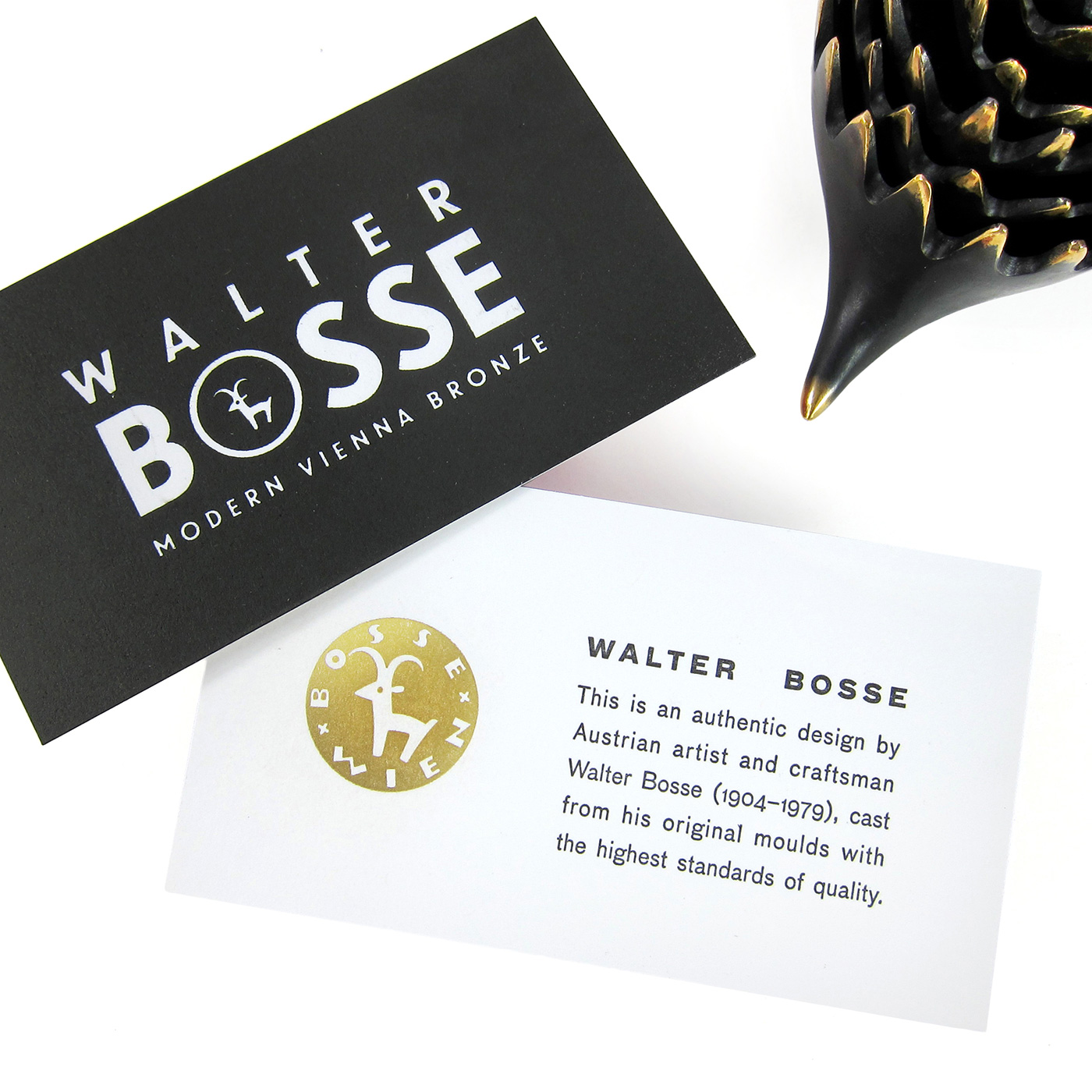 Walter Bosse Letterpress Hedgehog Ashtray Authenticity Cards