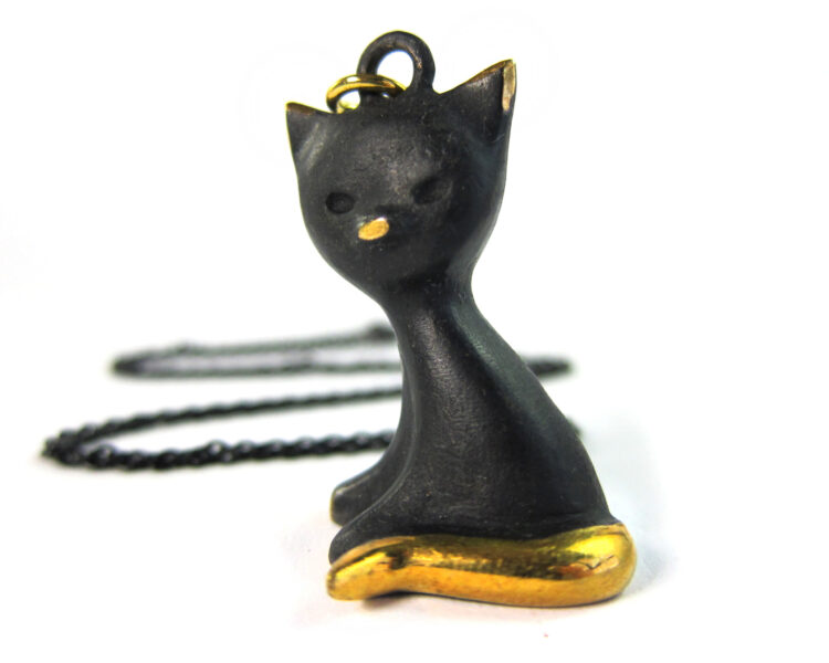 Walter Bosse Brass Cat Necklace — "Katze" — 4161N