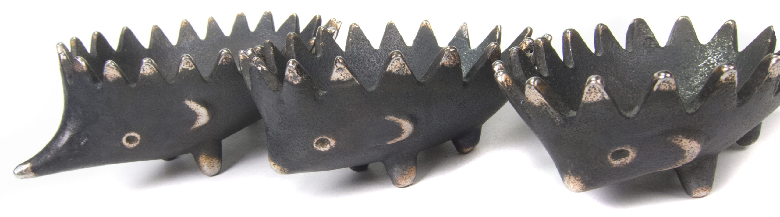 Walter Bosse Steel Hedgehog Ashtrays