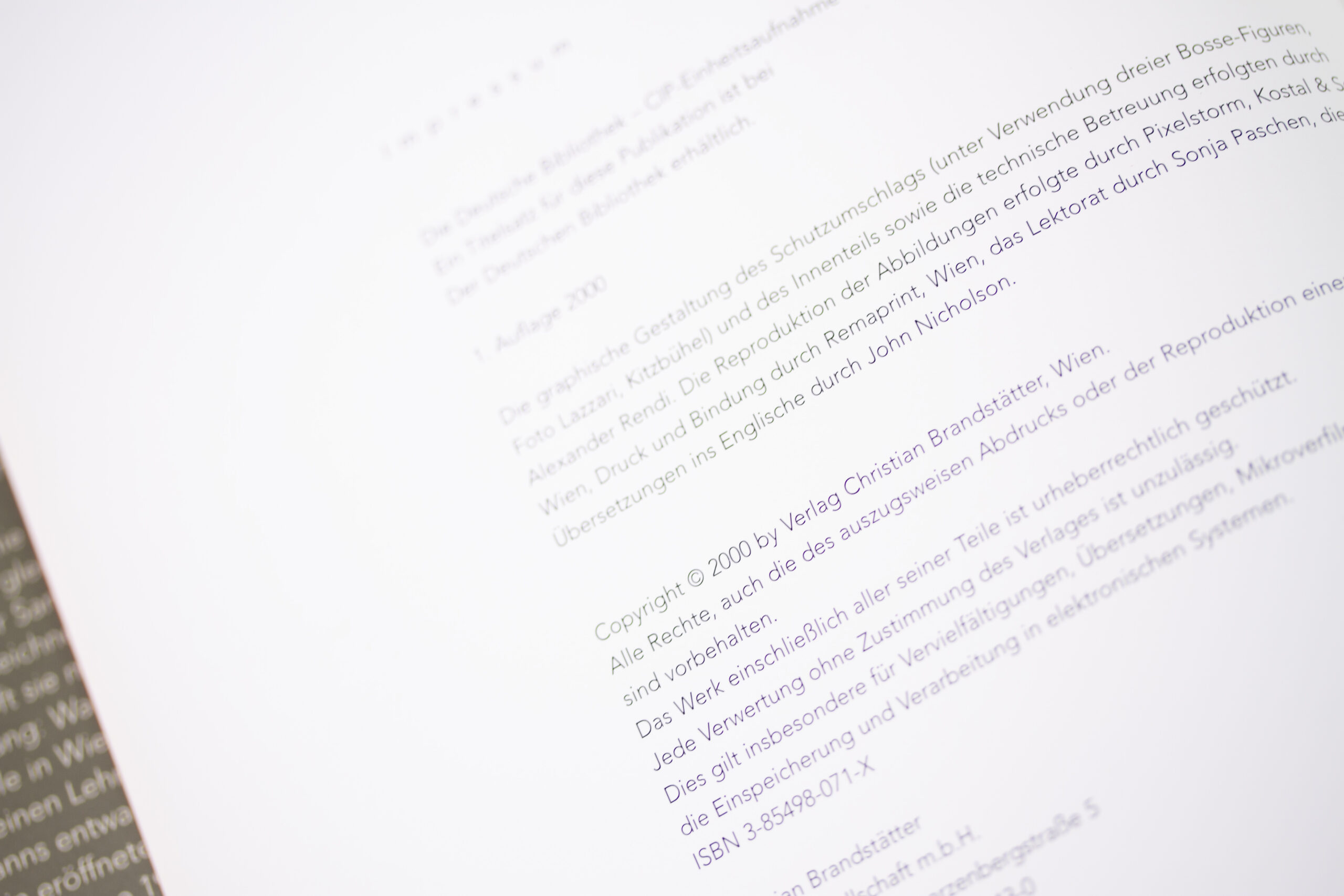 Copyright Page of Walter Bosse: Leben, Kunst und Handwerk 1904-1979